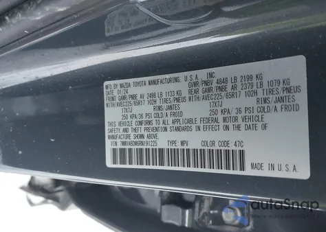 2024 Mazda Cx-50 2.5 S Premium z USA, uszkodzony, nr VIN 7MMVABDM6RN191225